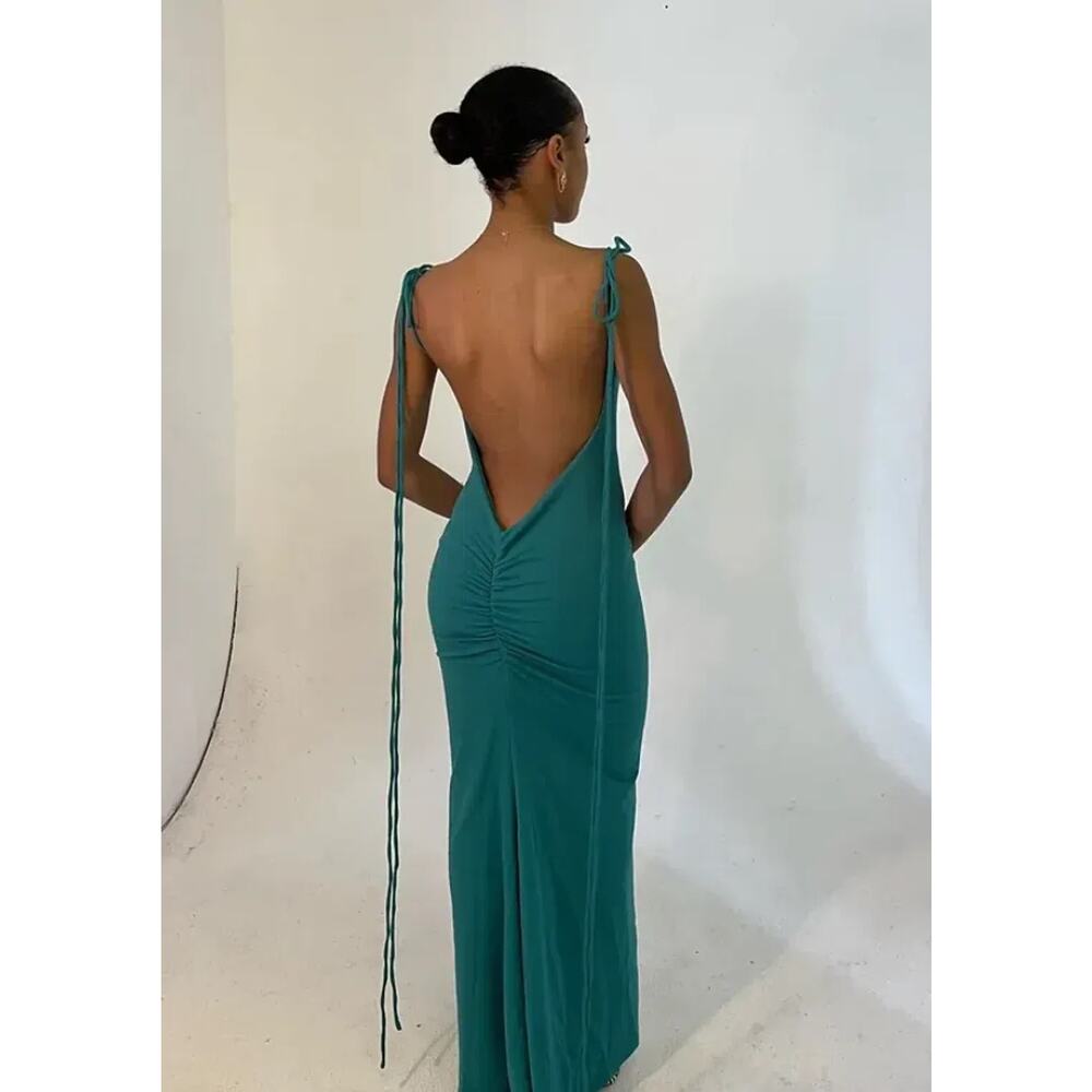 MELANI the Label Amra Gown in Jade Green
